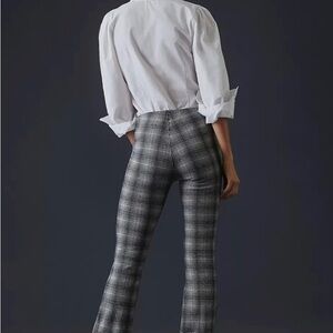 Anthropologie Maeve | S | Plaid Bootcut Pants in Black and White
